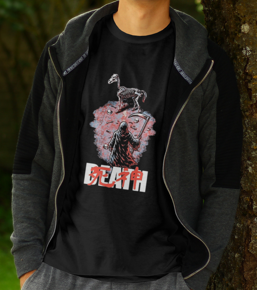 Shinigami Grim Reaper Skeleton Horse T-Shirt
