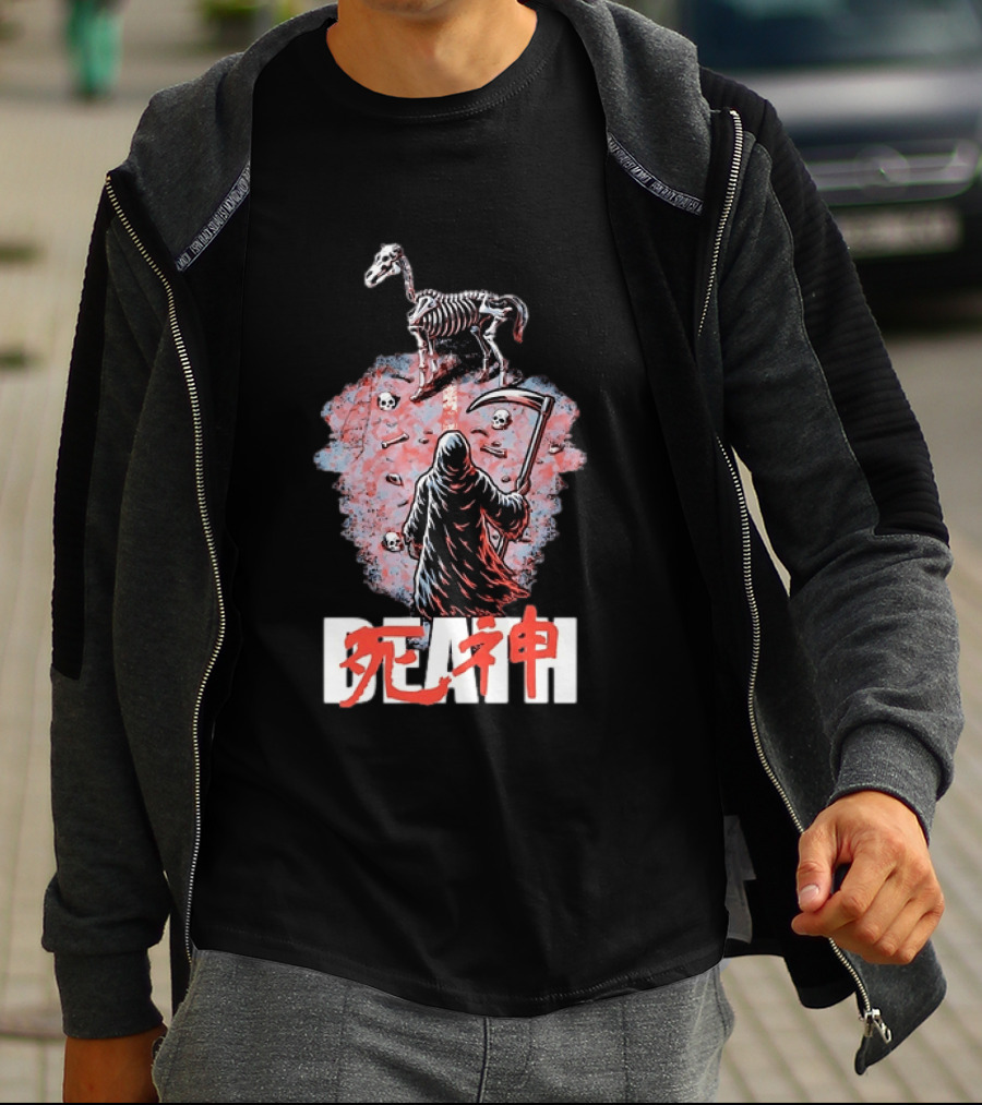 Shinigami Grim Reaper Skeleton Horse T-Shirt