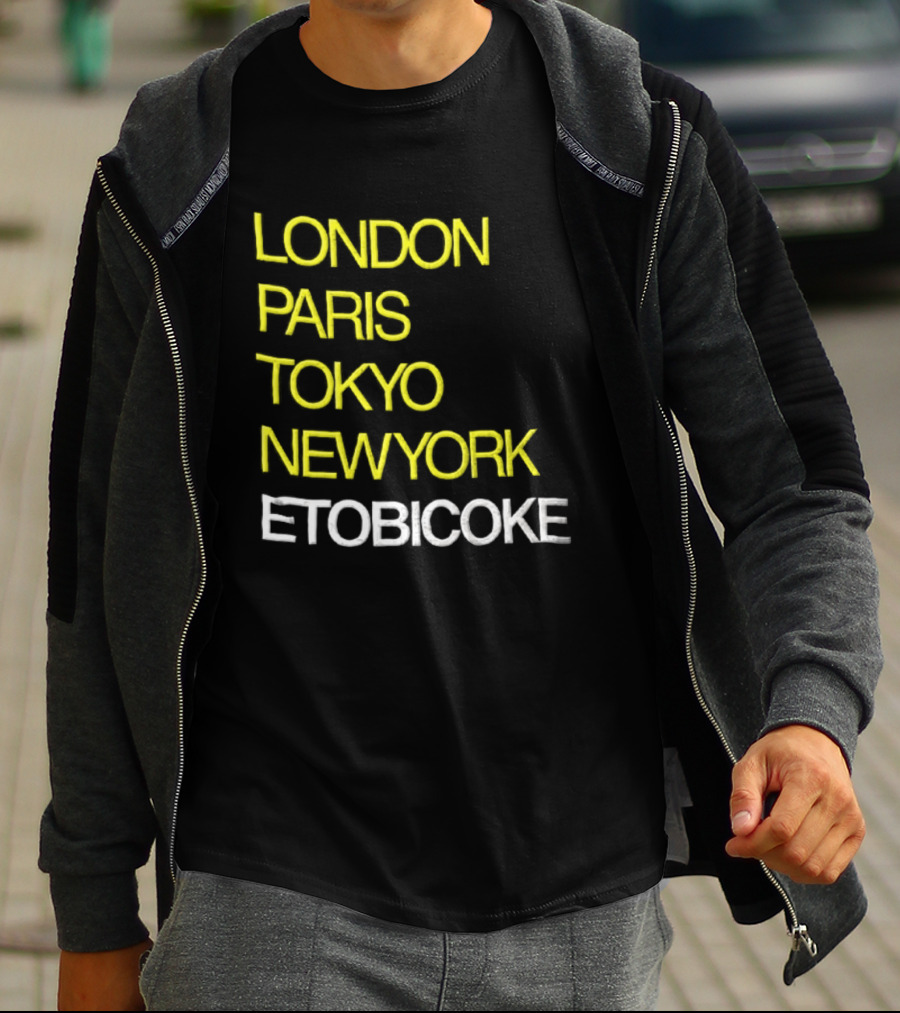 London Paris Tokyo NewYork Etobicoke City Travel Destination Landmark T-Shirt