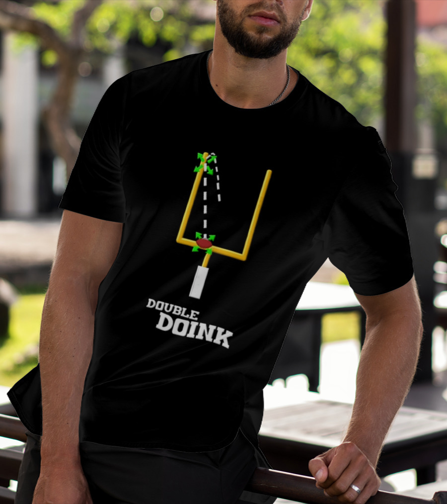 Double Doink Yellow Goalpost Football Collision Trajectory T-Shirt