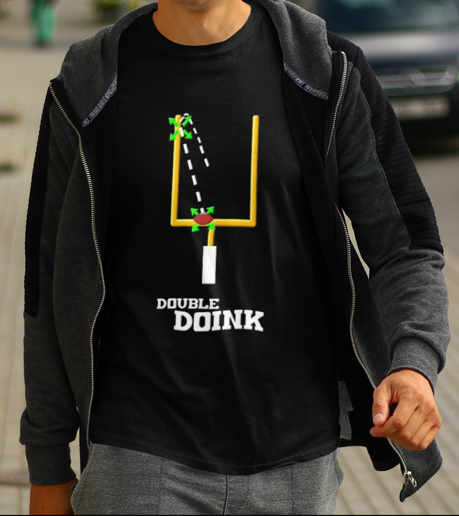 Double Doink Yellow Goalpost Football Collision Trajectory T-Shirt