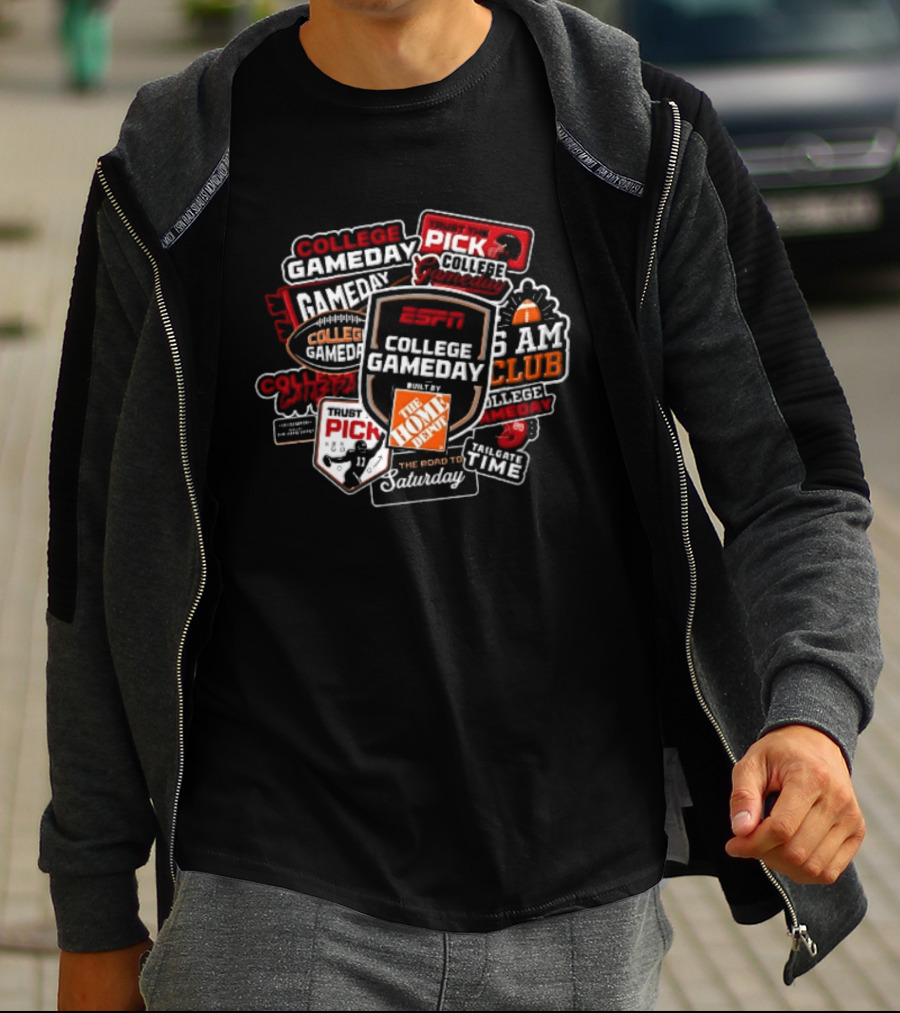 ESPn College GameDay Pick 6 AM Club Home Depot Road To Saturday Tailgate Time T-Shirt