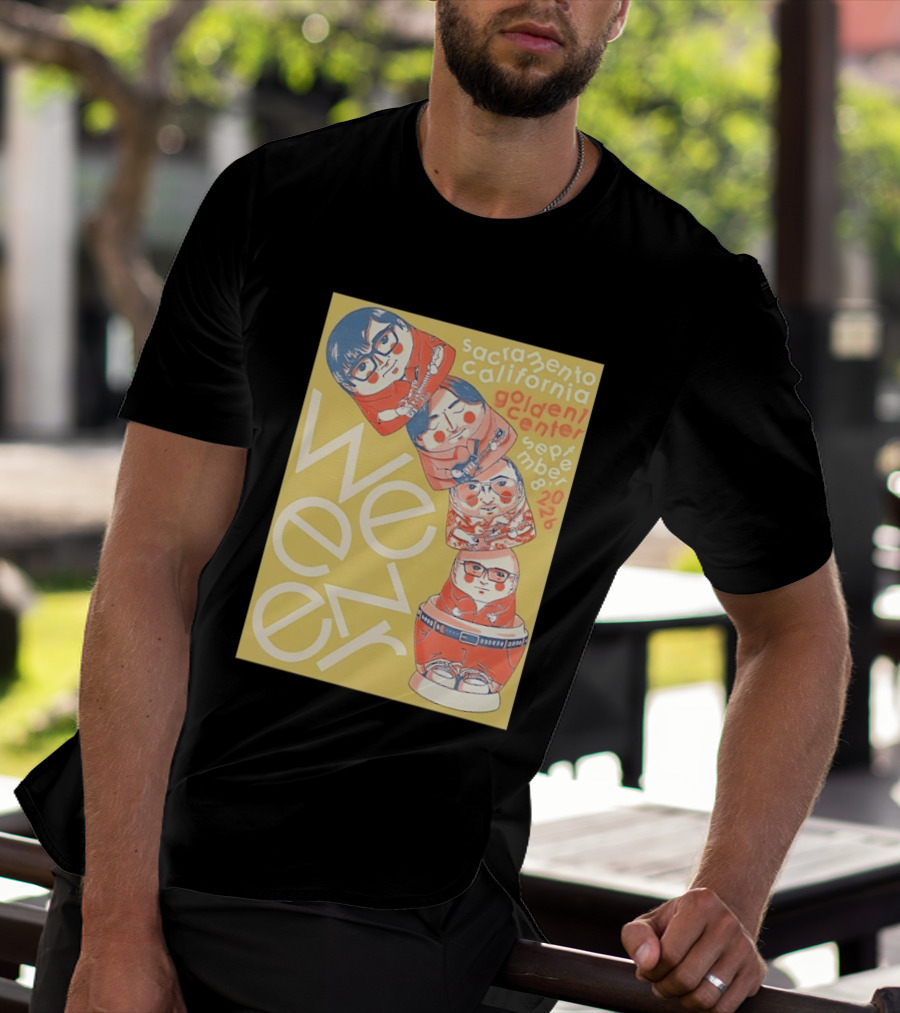 Sacramento California Golden 1 Center September 8 2026 Weezer Concert Matryoshka Dolls T-Shirt