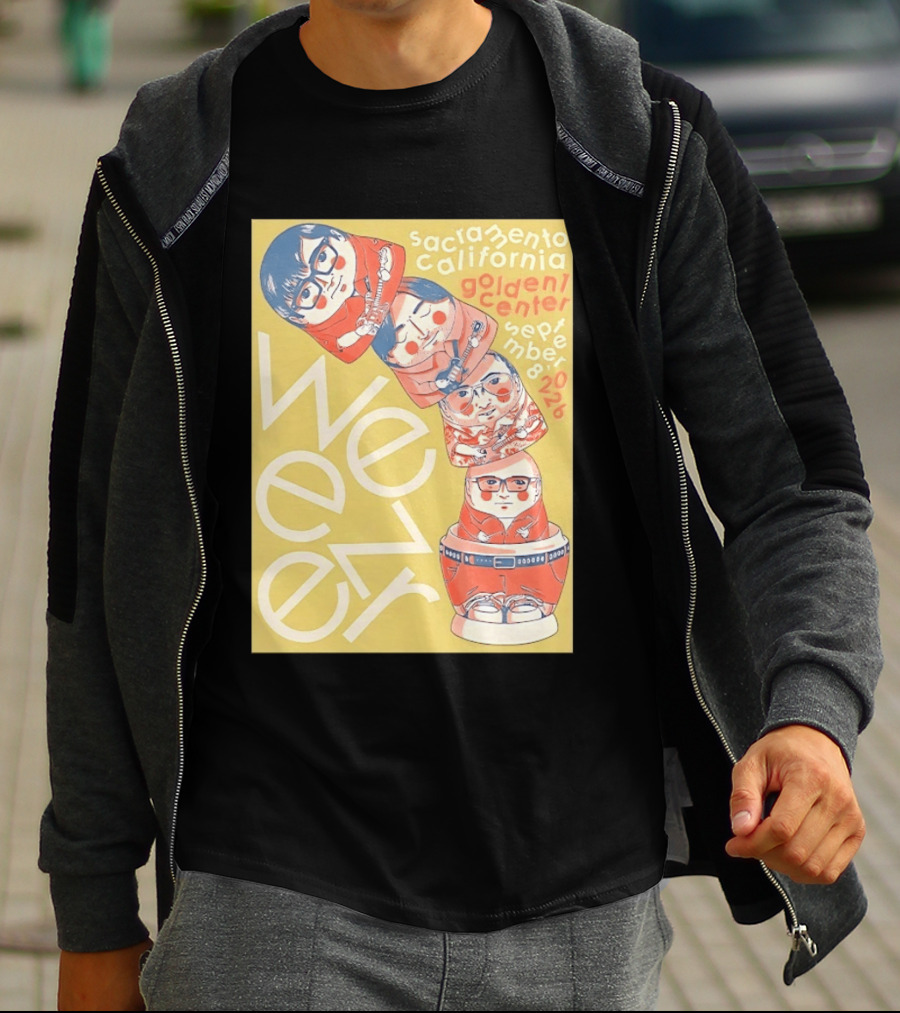 Sacramento California Golden 1 Center September 8 2026 Weezer Concert Matryoshka Dolls T-Shirt