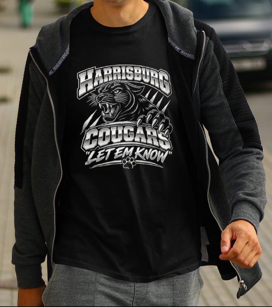 Harrisburg Cougars Let Em Know Fierce Wildcat Spirit T-Shirt