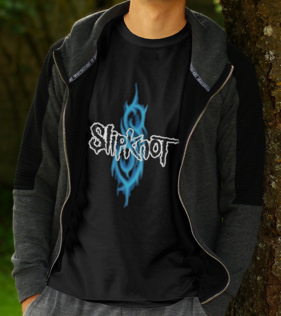Slipknot Blue Tribal Flame Caustic Agnostic T-Shirt