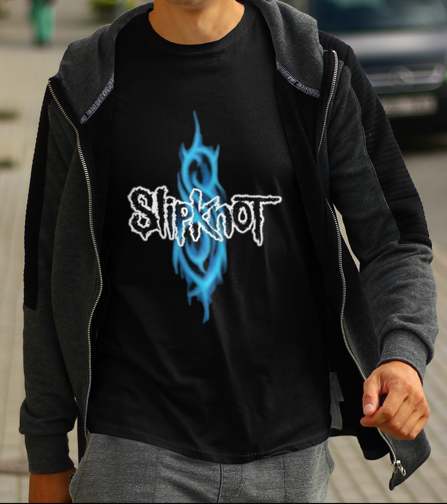 Slipknot Blue Tribal Flame Caustic Agnostic T-Shirt