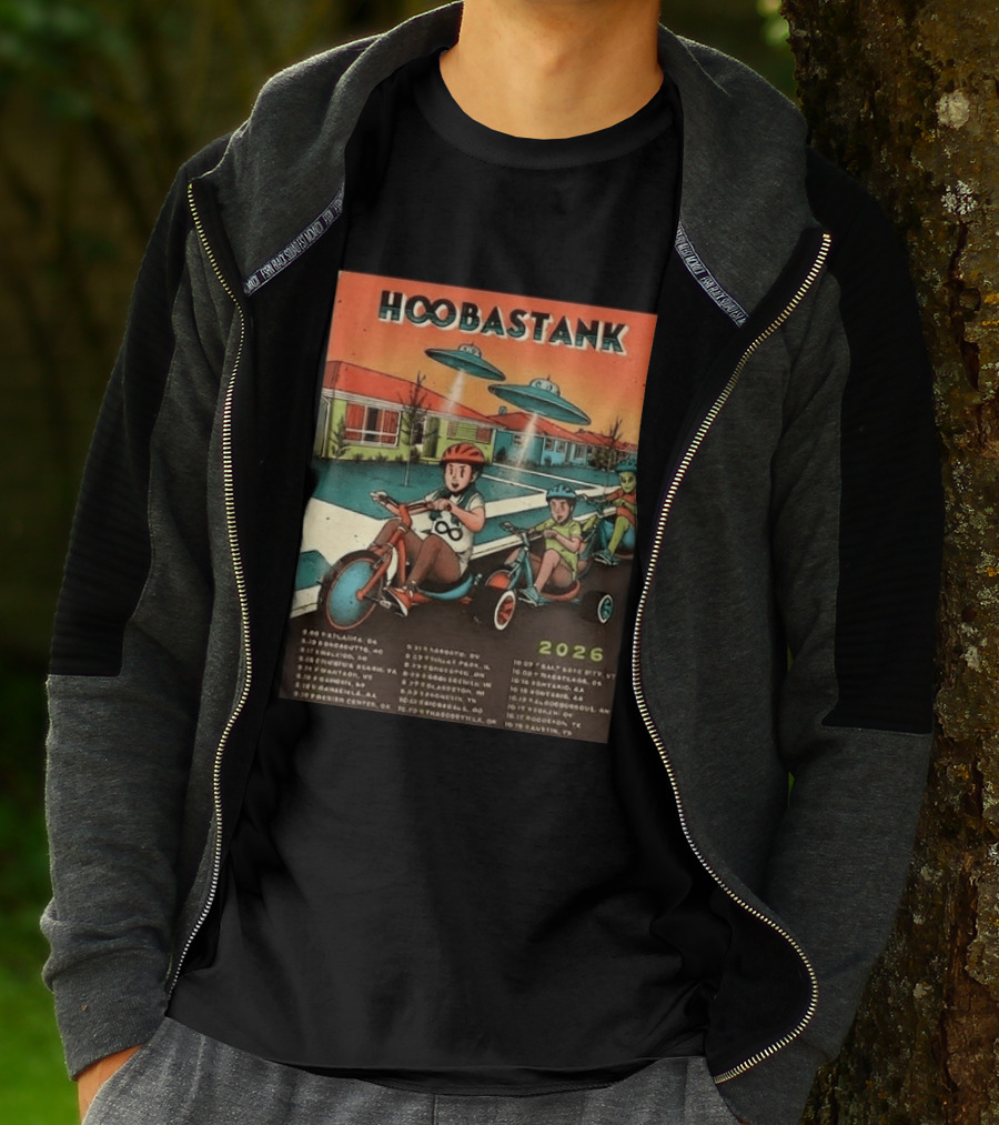 Hoobastank 2026 North America Tour Schedule Vintage UFO T-Shirt