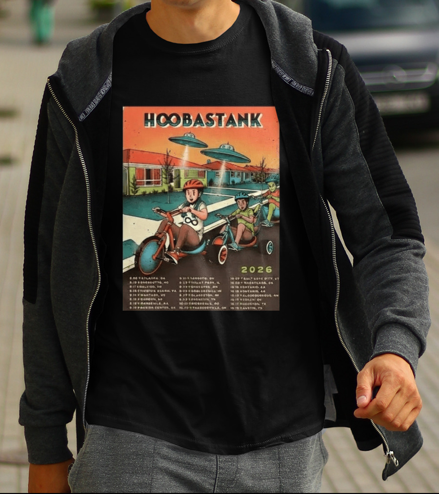 Hoobastank 2026 North America Tour Schedule Vintage UFO T-Shirt