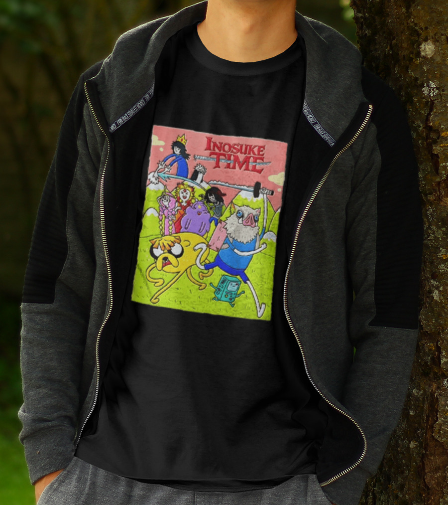 Inosuke Time Adventure With Demon Slayer Crossover Characters T-Shirt