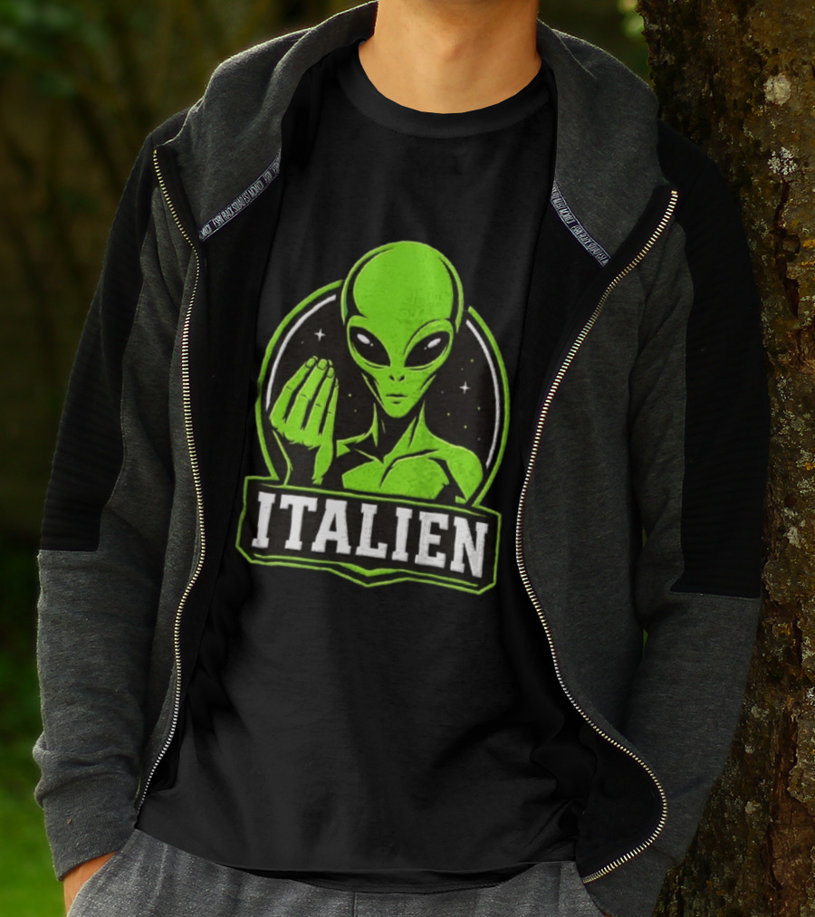 Italien Alien Hand Gesture Space Humor T-Shirt