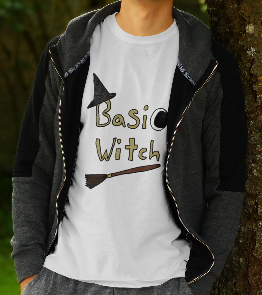 Basic Witch Halloween Witch Hat Broomstick T-Shirt