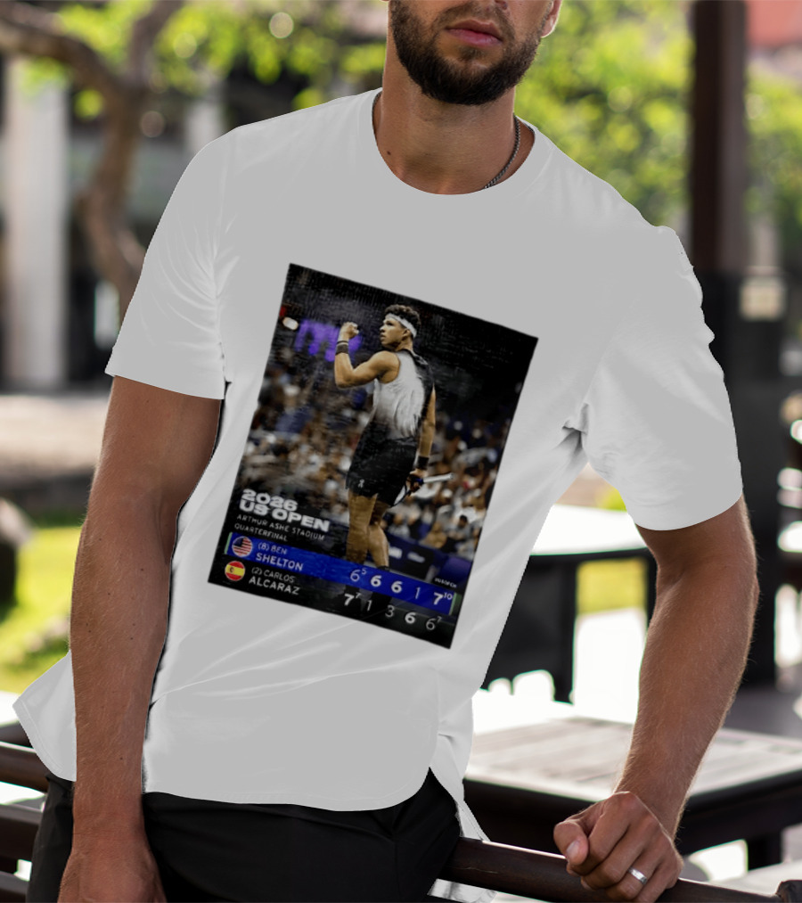 2026 US Open Arthur Ashe Stadium Quarterfinal Ben Shelton Vs Carlos Alcaraz T-Shirt