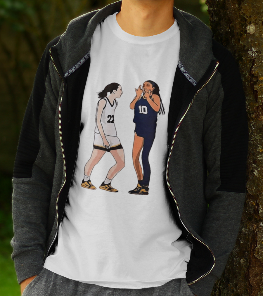Caitlin Clark Angel Reese Basketball Rivalry 22 Vs 10 T-Shirt