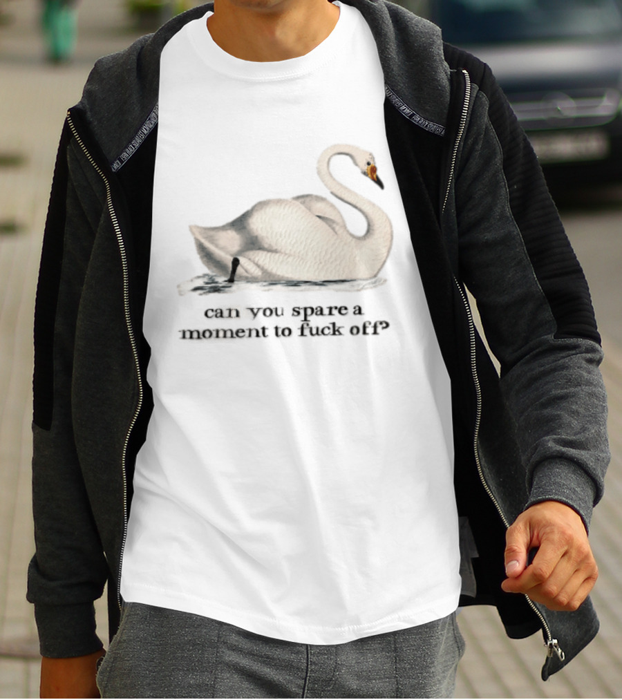 Can You Spare A Moment To Fuck Off White Swan Floating Water T-Shirt