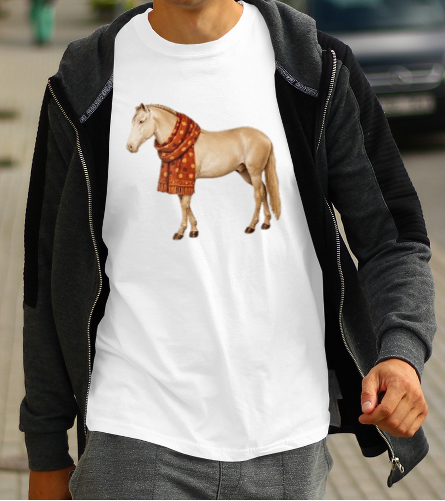 Did Someone Say Pumpkin Spice Latte Palomino Horse Autumn Leaf Scarf T-Shirt