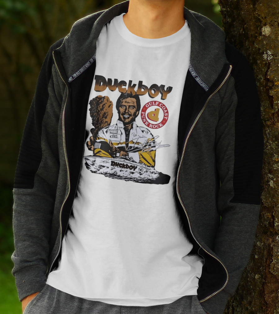 Duckboy Gulf Coast Punk Rock Diet Coke Racing Boat Signature T-Shirt