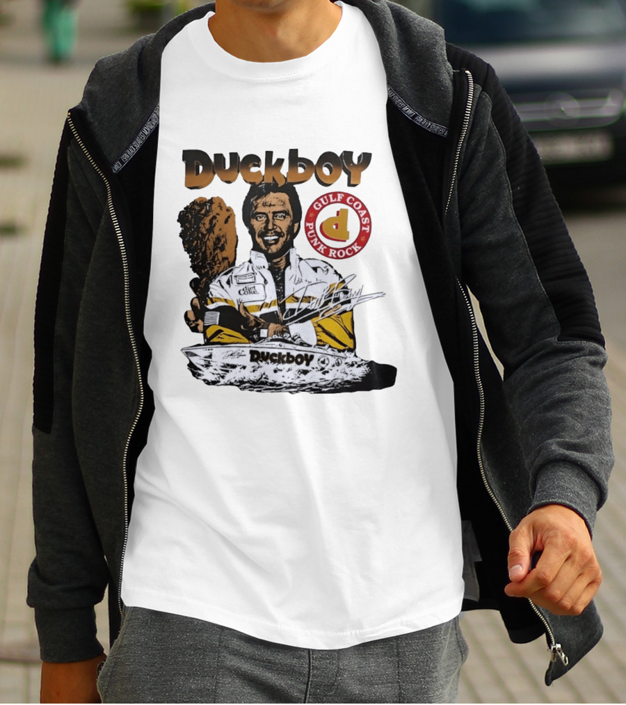 Duckboy Gulf Coast Punk Rock Diet Coke Racing Boat Signature T-Shirt