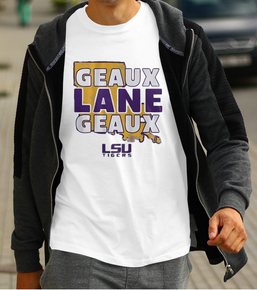 Geaux Lane Geaux LSU Tigers Louisiana State University Map T-Shirt