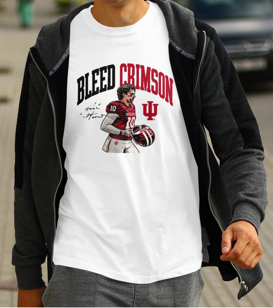 Bleed Crimson Indiana Josh Hoover IU Football T-Shirt
