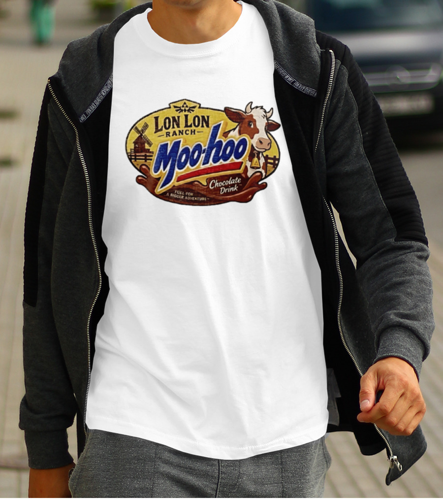 Lon Lon Ranch Moo Hoo Chocolate Drink Fuel For A Bigger Adventure Legend Of Zelda T-Shirt