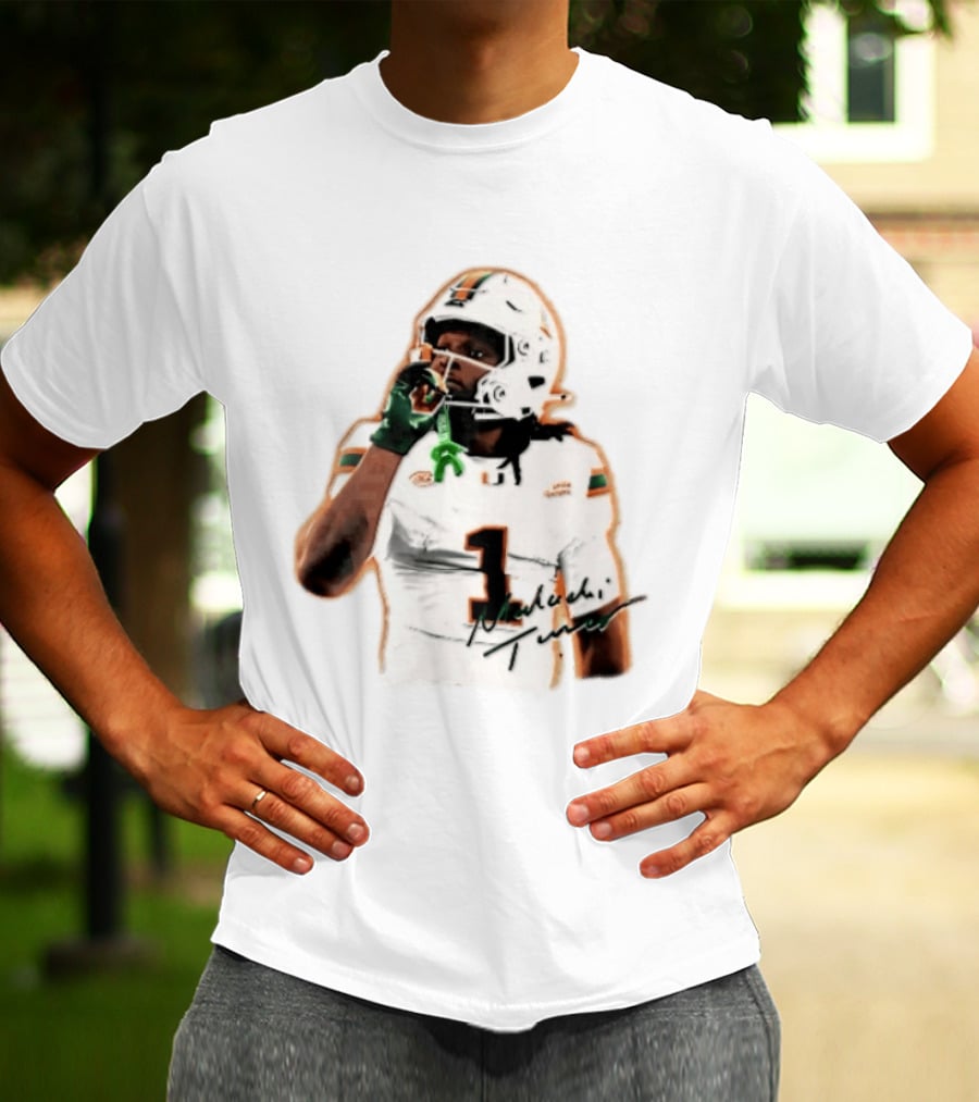 Miami Hurricanes Malachi Toney Player Photo Orange Glow NCAA Acc T-Shirt