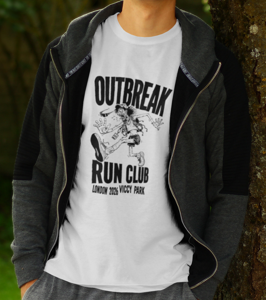 Outbreak Fest Run Club London 2026 Viccy Park Running Zombie T-Shirt