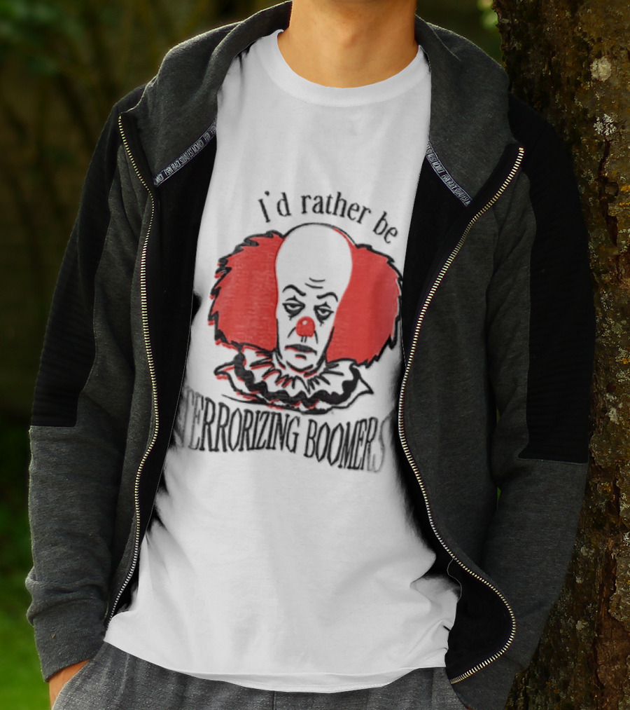 Pennywise IT I'd Rather Be Terrorizing Boomers Clown T-Shirt