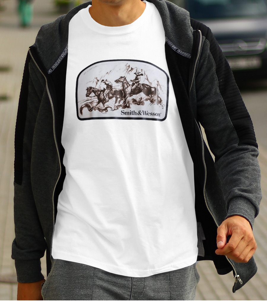 Smith & Wesson Western Cowboy Horseback Riding Adventure T-Shirt
