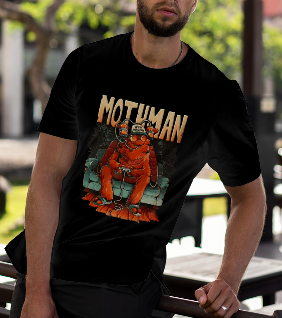 Mothman West Virginia Gaming Cryptid Legend On Couch T-Shirt