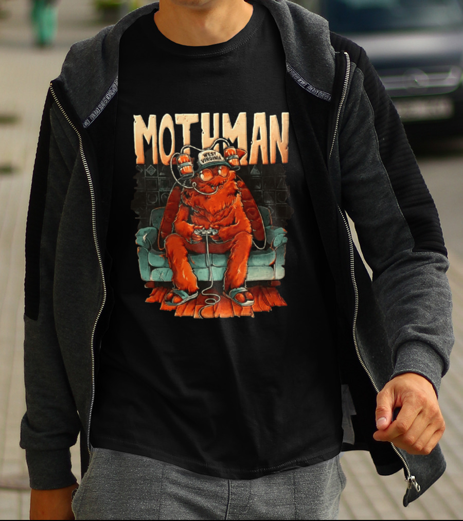Mothman West Virginia Gaming Cryptid Legend On Couch T-Shirt