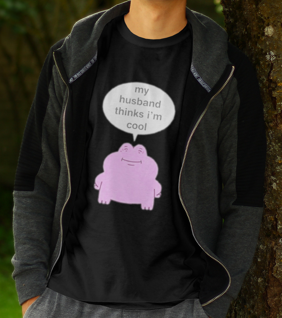 My Husband Thinks I'm Cool Pink Frog T-Shirt