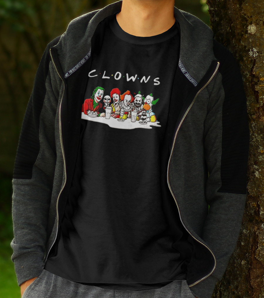 Clowns Joker Billy Ronald McDonald Pennywise Parody Milkshake Scene T-Shirt