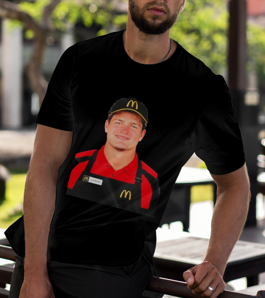 Drake Maye McDonald's Crew Member Uniform New England Patriots T-Shirt