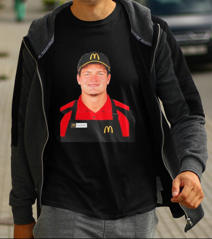 Drake Maye McDonald's Crew Member Uniform New England Patriots T-Shirt