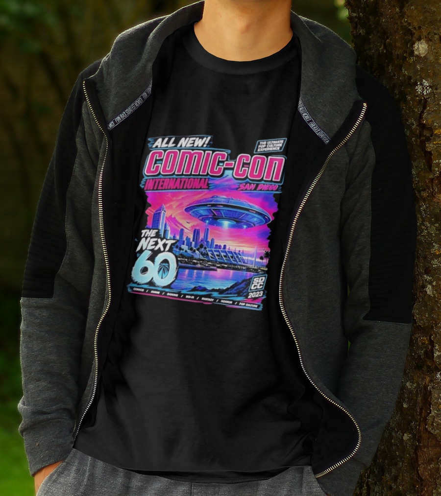All New Comic Con International San Diego The Next 60 SDCC 2023 Pop Culture Experience Sci Fi Fantasy Comics Anime Gaming Horror T-Shirt