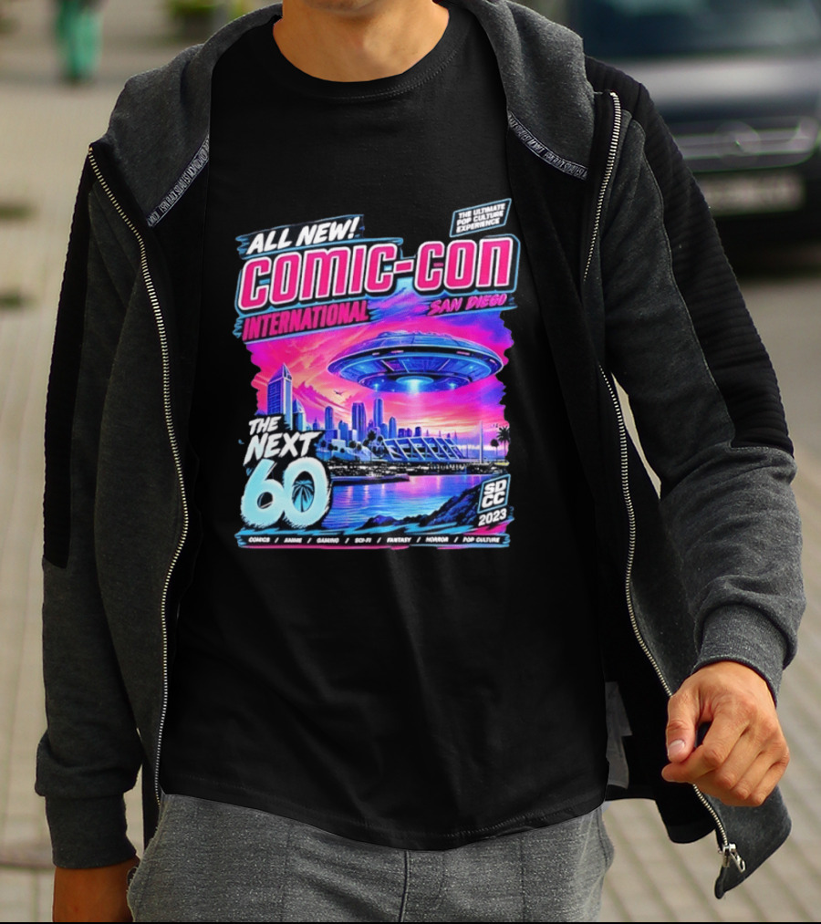 All New Comic Con International San Diego The Next 60 SDCC 2023 Pop Culture Experience Sci Fi Fantasy Comics Anime Gaming Horror T-Shirt