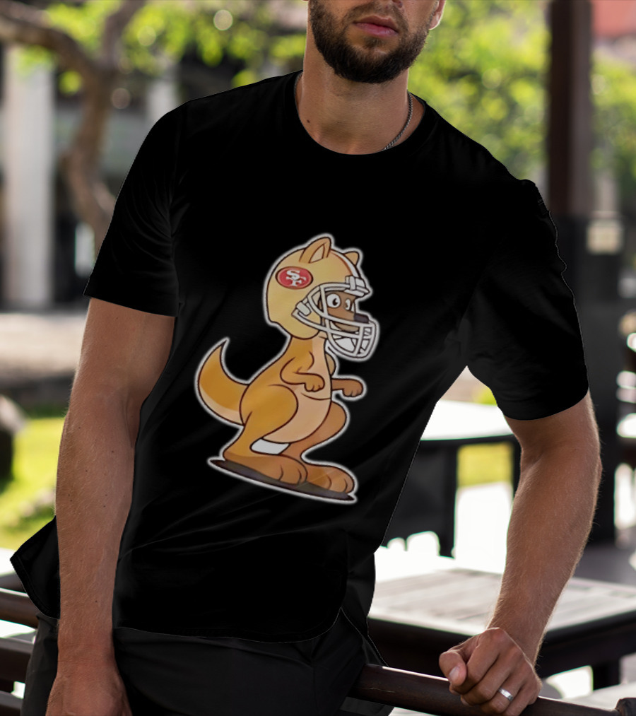 San Francisco 49ers Kangaroo Football Helmet Sports Team Fans T-Shirt