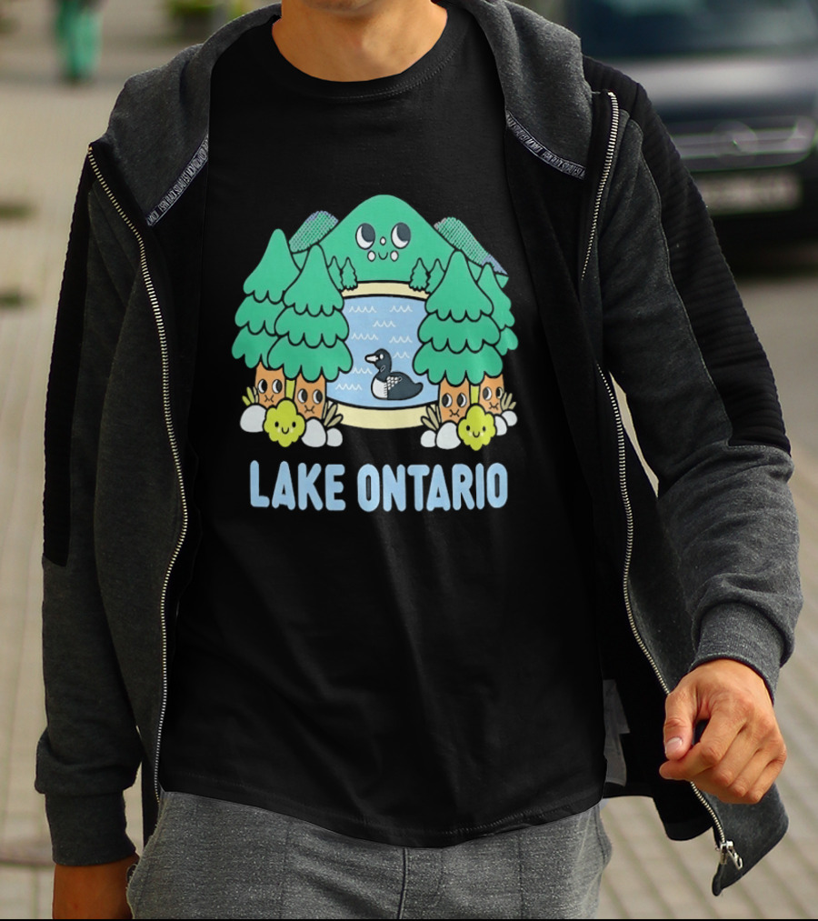 Lake Ontario Cute Forest Creature And Goose Scene T-Shirt
