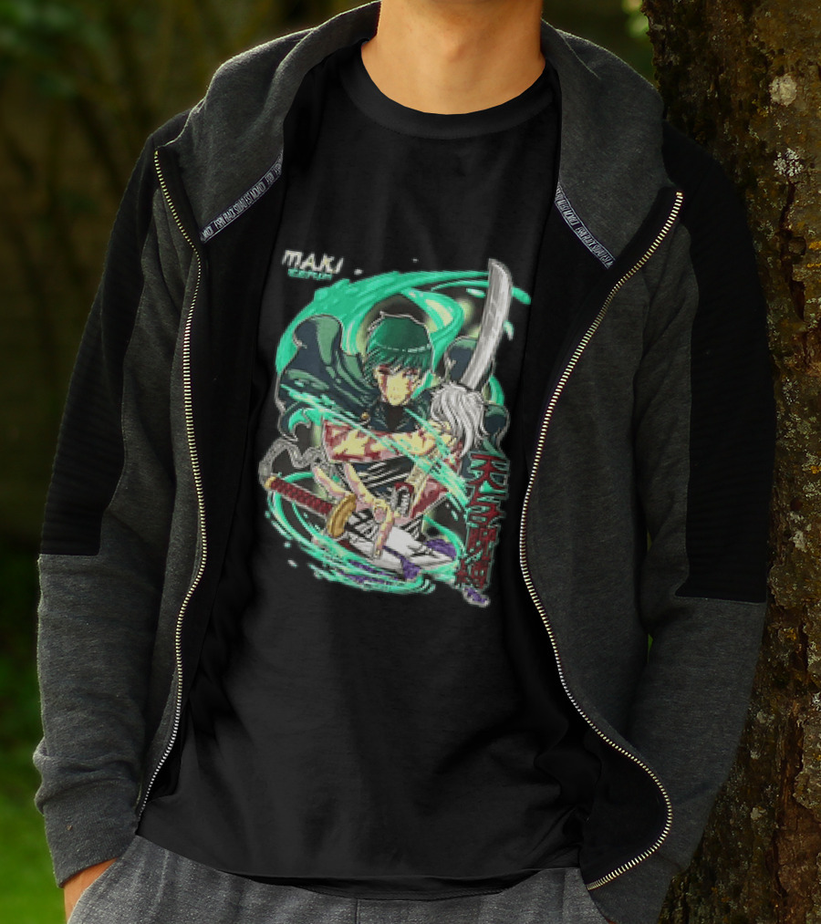 Maki Zenin Jujutsu Kaisen Tenyo Jubaku Heaven's Restriction Anime Sword T-Shirt