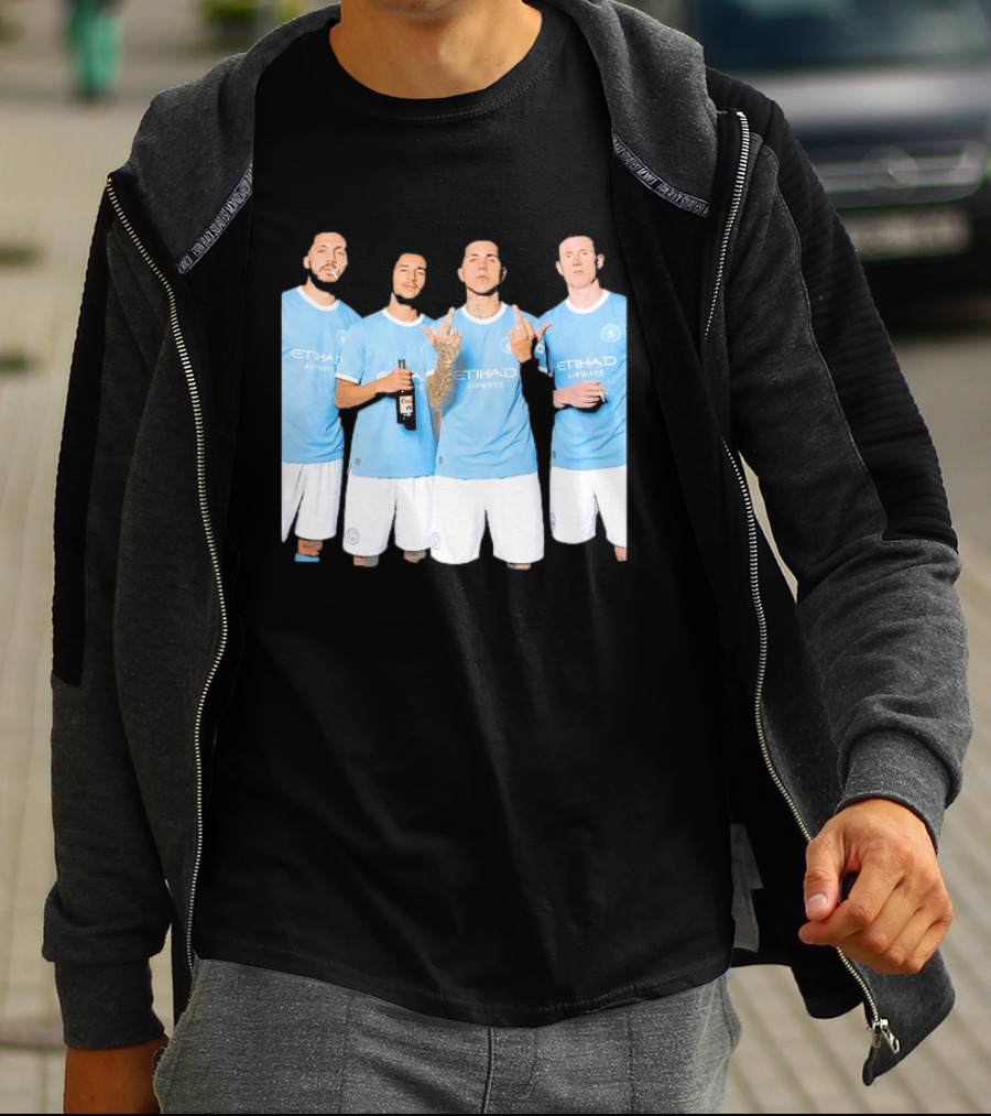 Manchester City Etihad Airways Kit Players Bottle Pose T-Shirt
