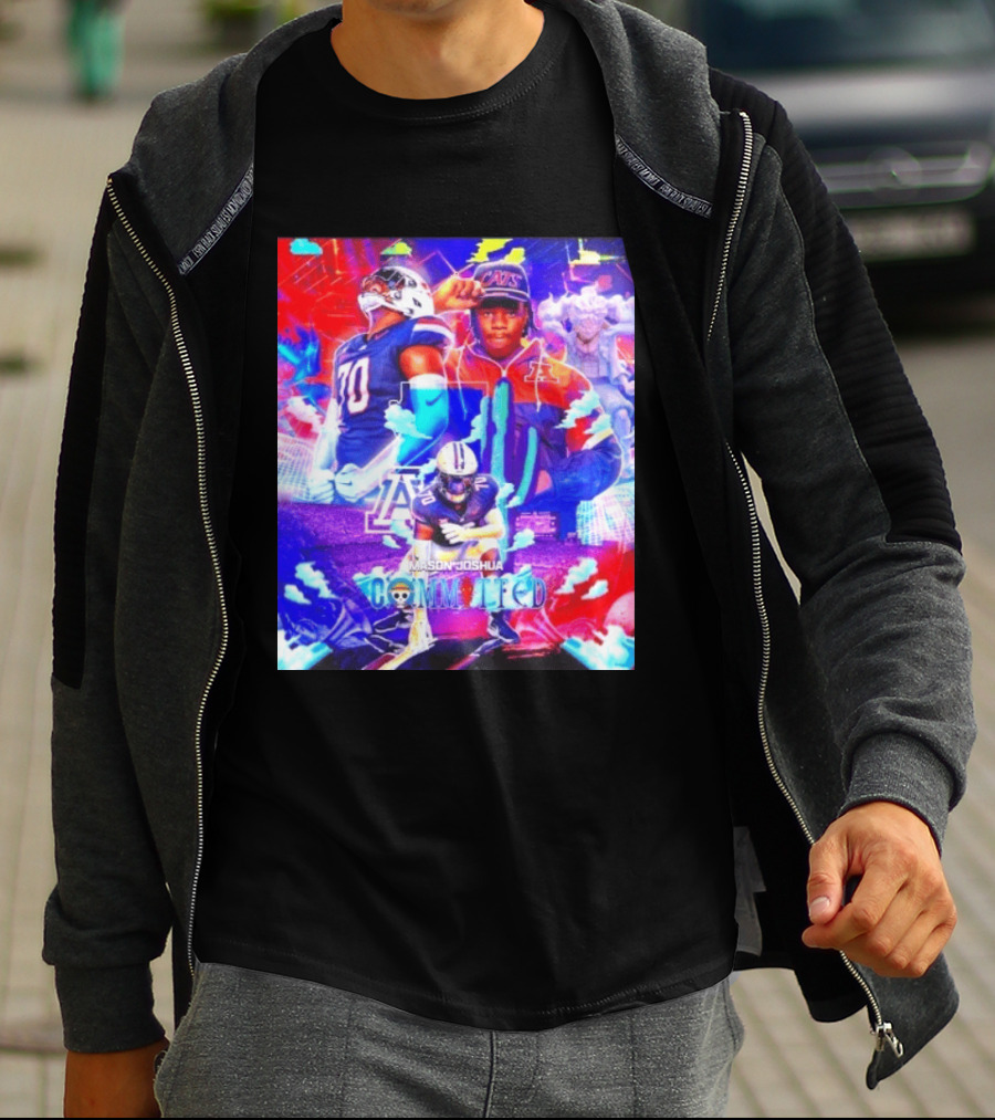 Mason Joshua Committed To Arizona Wildcats Football 2023 Featuring Wildcats Logo And Football Player T-Shirt