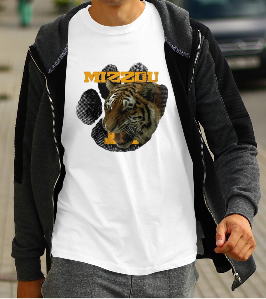 Mizzou Tigers Paw NCAA College Sports Tiger Head T-Shirt