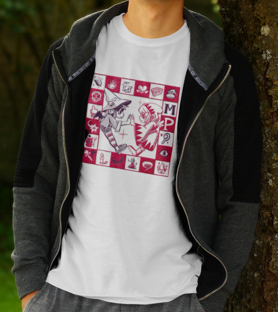 MP Witch And Angel Character Duo Board Game Square T-Shirt