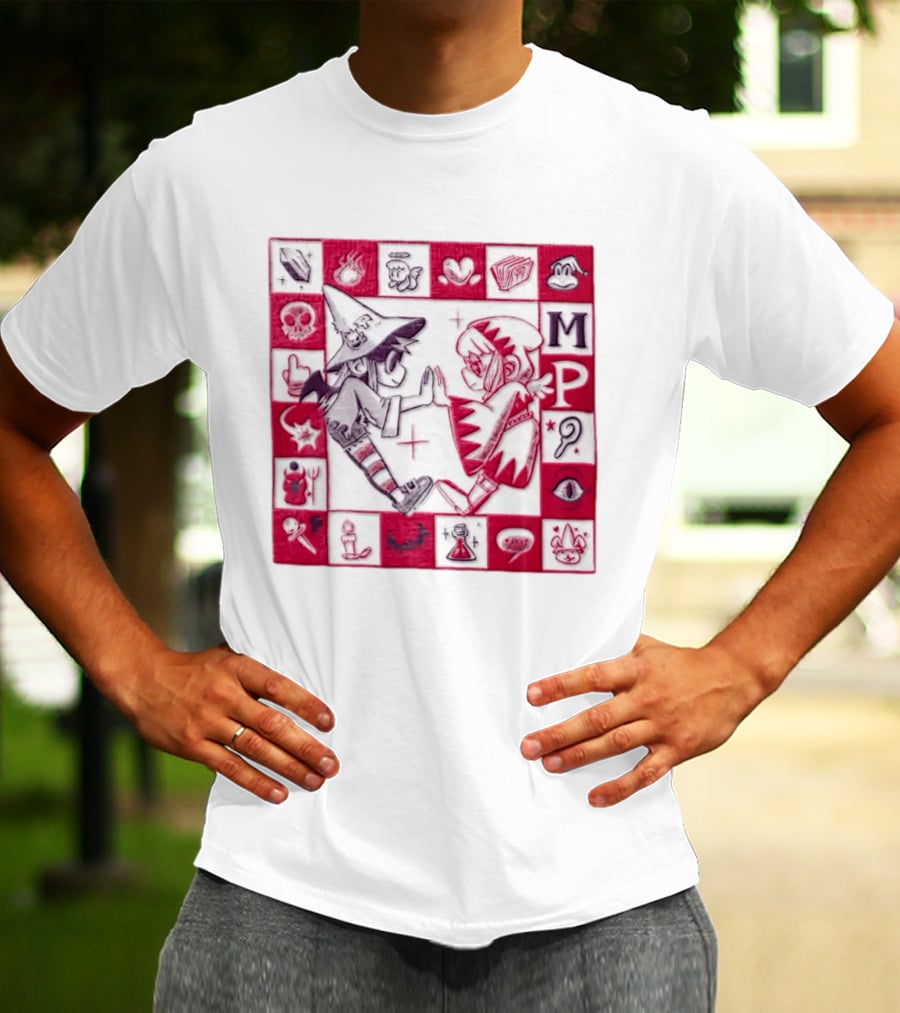 MP Witch And Angel Character Duo Board Game Square T-Shirt
