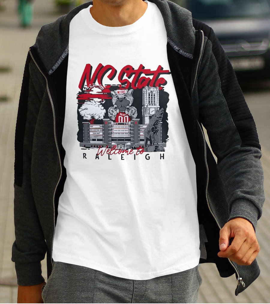 NC State Wolfpack Welcome To Raleigh Rooftop Skyline Sports Fan Gear T-Shirt