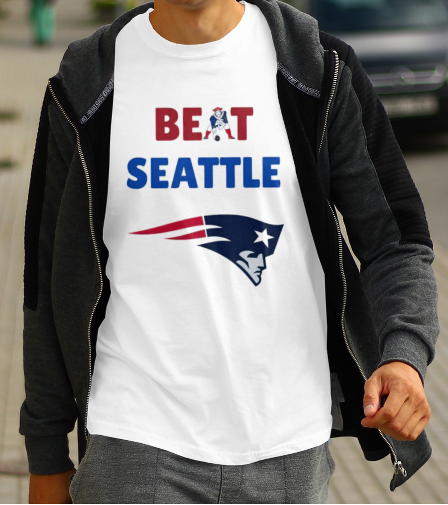 Beat Seattle New England Patriots Football Fan Gear T-Shirt