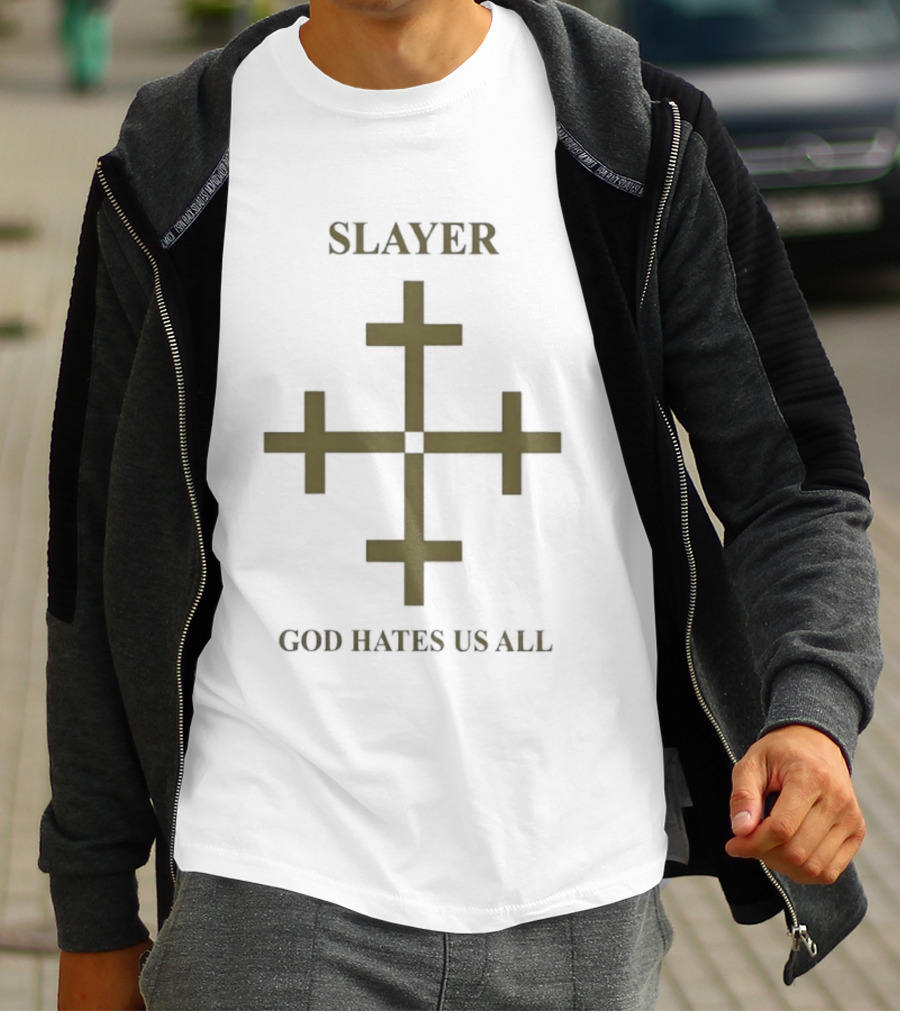 Slayer God Hates Us All Cross Symbol Thrash Metal T-Shirt