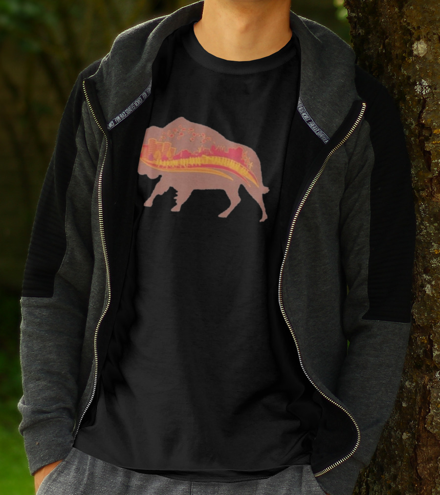 131st Annual YMCA Turkey Trot Thanksgiving Buffalo New York 2026 Runner Buffalo Silhouette Cityscape T-Shirt