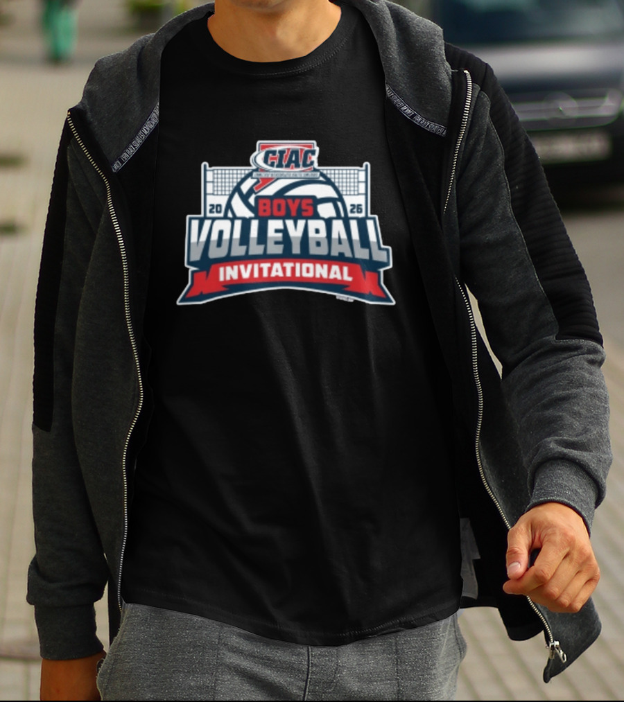 CIAC Boys Volleyball Invitational 2026 Event Logo With Net And Ball T-Shirt